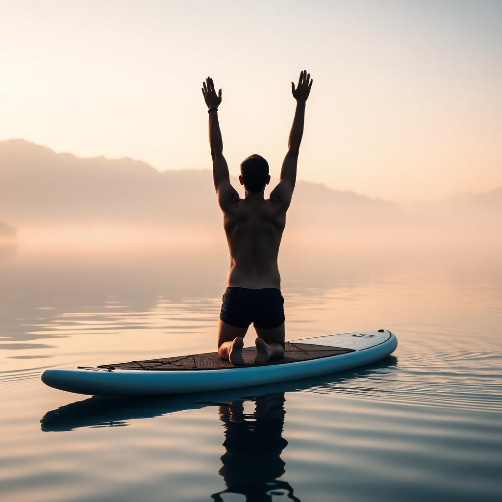 Yoga on the lake, so peaceful.
